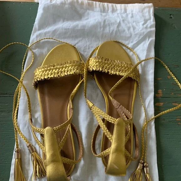 AQUAZZURA on Instagram: “Our gladiator-inspired Stromboli  Aquazzura Gold Gladiator Lace-Up Sandals main image 2
